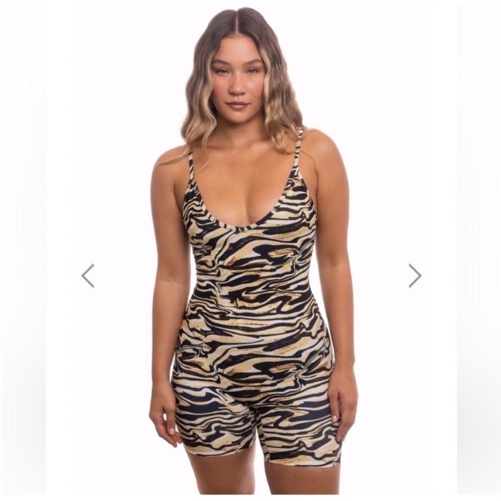 Skatie Sydne Bodysuit Romper Weho Animal Print small wavy playsuit summer zebra